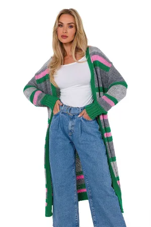 TEEK - Striped Color Long Cardigan