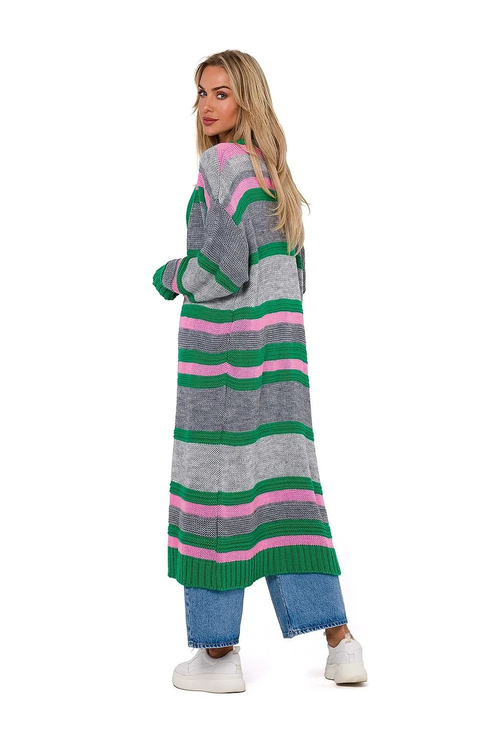 TEEK - Striped Color Long Cardigan