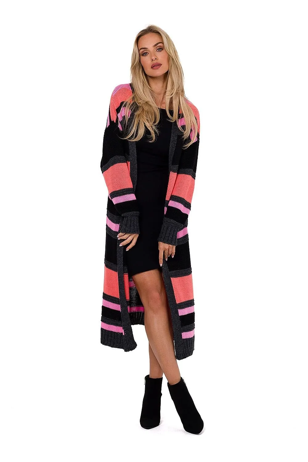 TEEK - Striped Color Long Cardigan