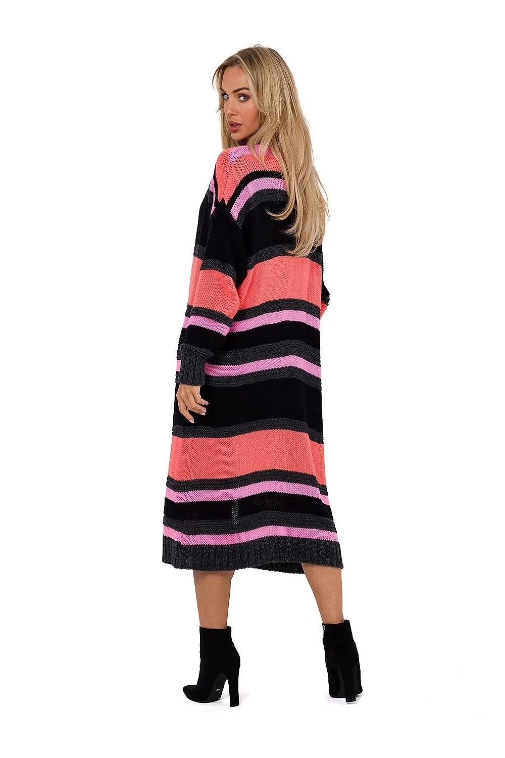 TEEK - Striped Color Long Cardigan