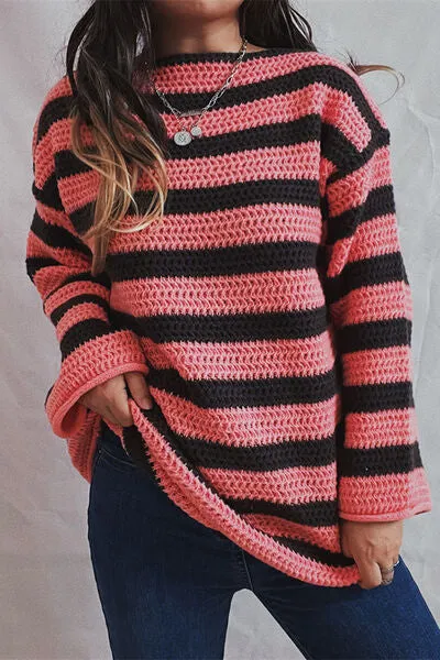 TEEK - Striped Dropped Shoulder Sweater