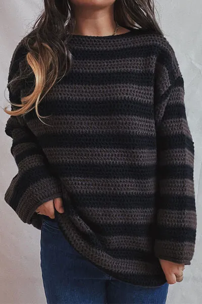 TEEK - Striped Dropped Shoulder Sweater