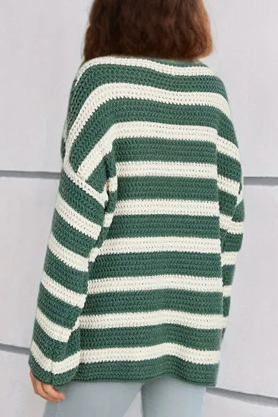 TEEK - Striped Dropped Shoulder Sweater