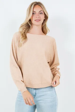 The Adele Sweater in Heather Camel