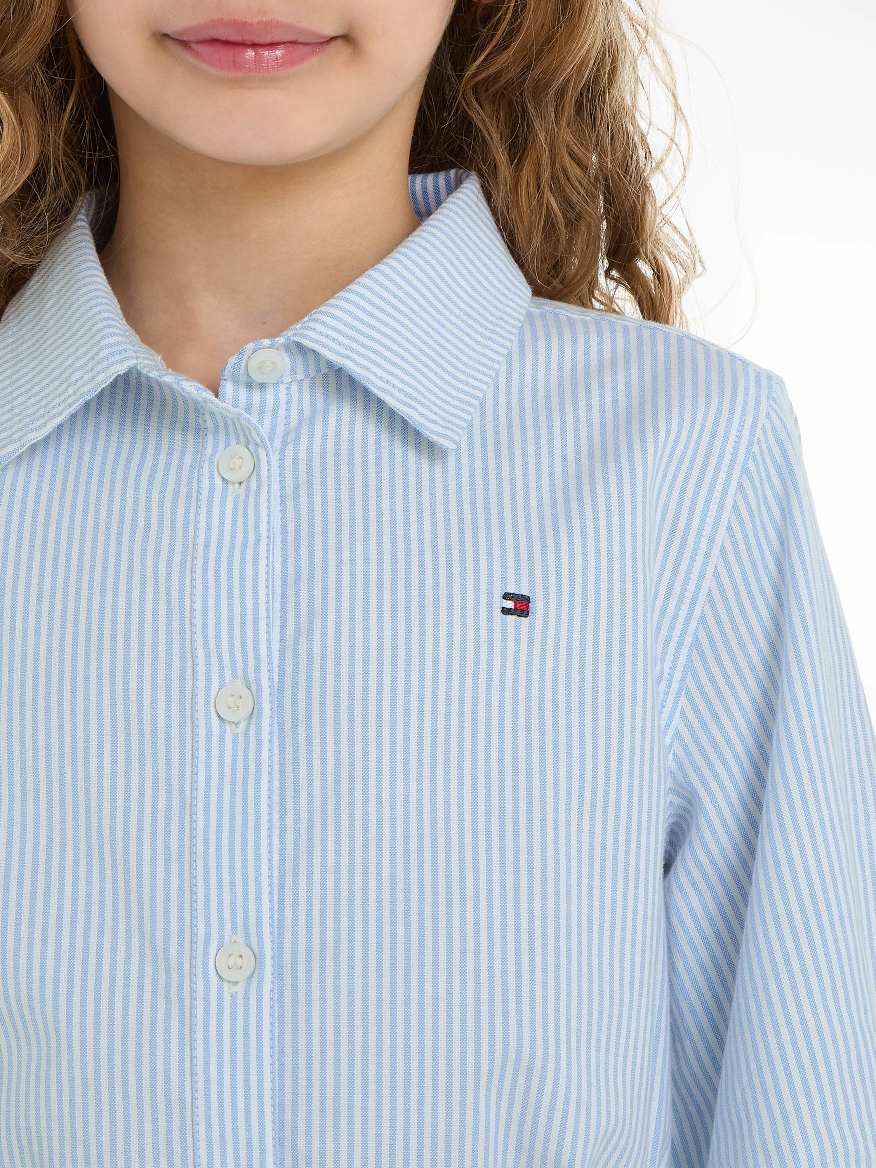 Tommy Hilfiger Girls Striped Shirt Dress in Blue