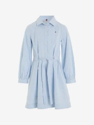 Tommy Hilfiger Girls Striped Shirt Dress in Blue