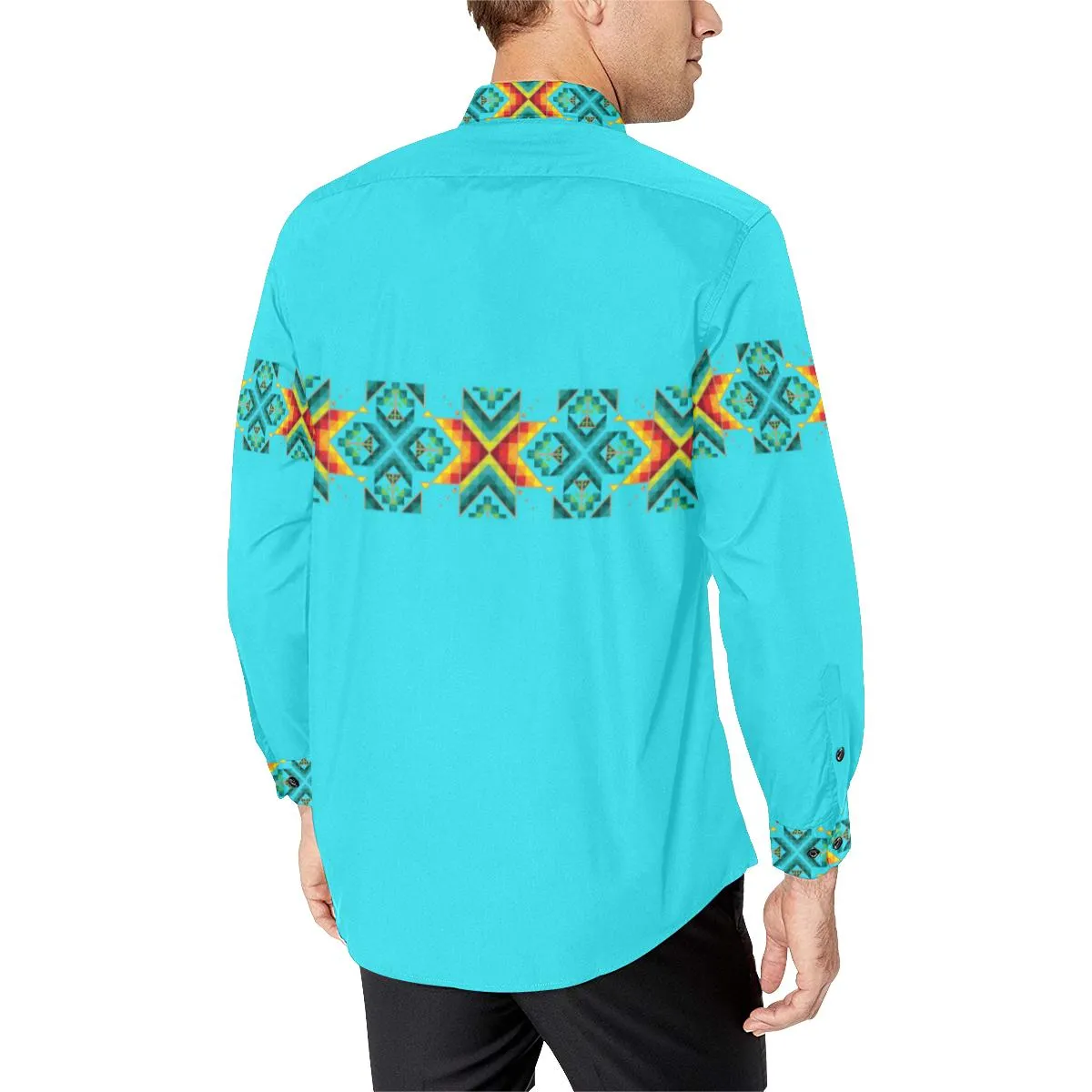 Turquoise Blanket Strip I Dress Shirt