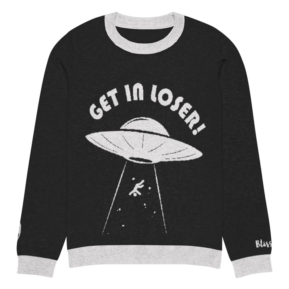 UFO Get In Loser Personalized Knit Sweater