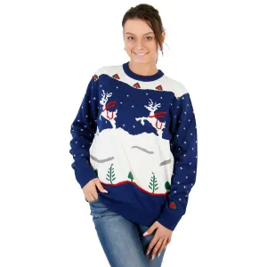 Ugly Christmas Sweater Step Brothers Prancing Reindeer Sweater