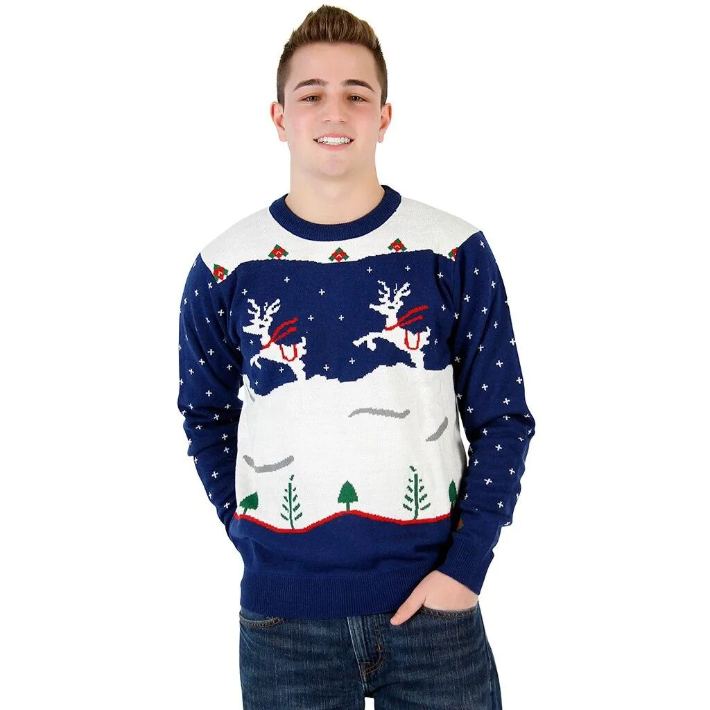 Ugly Christmas Sweater Step Brothers Prancing Reindeer Sweater