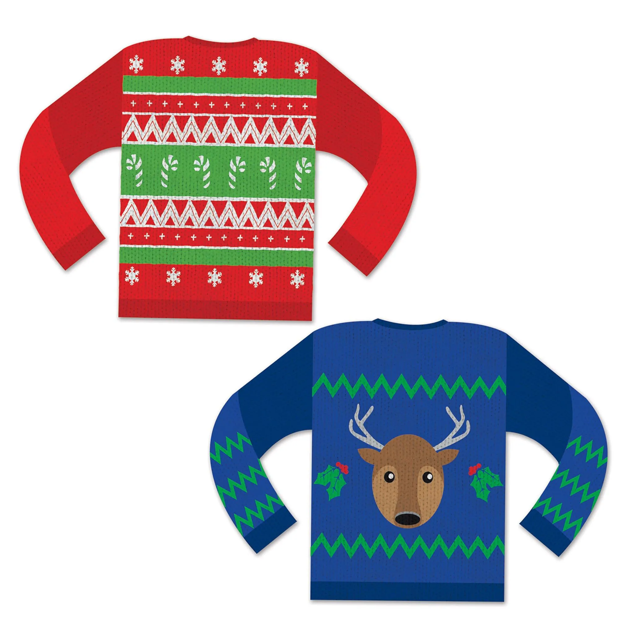 Ugly Sweater Cutouts - Set Of 4, 14¾" Printed 2 Sides.