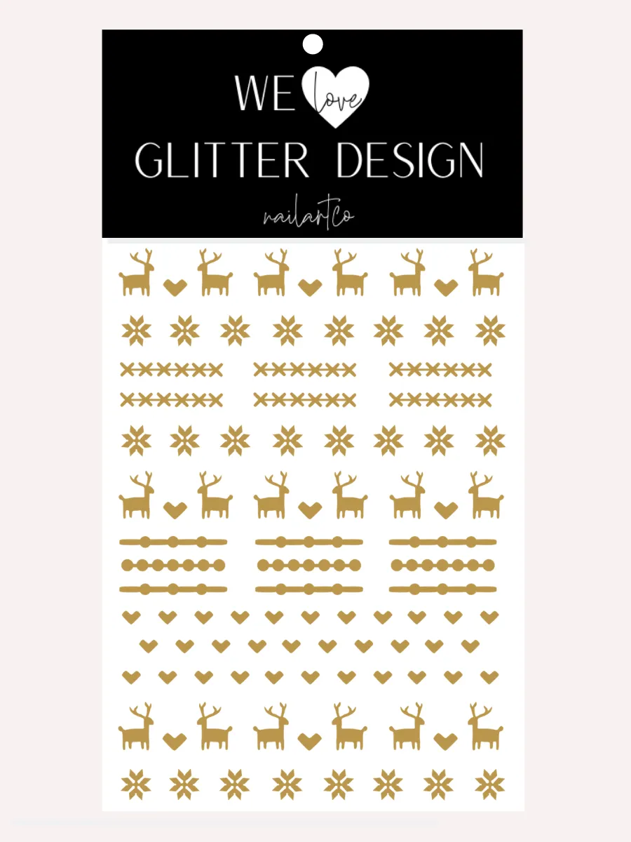 Ugly Sweater DEER DESIGN 1 Nail Decal | Light Brown