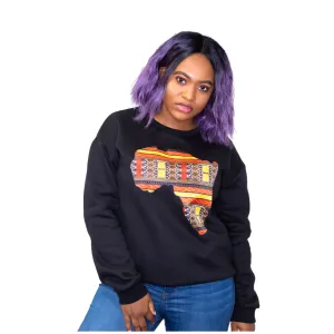 Unisex Black Africa Map Sweatshirt