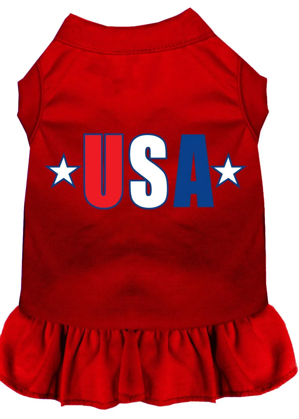 Usa Star Screen Print Dress Red Med (12)