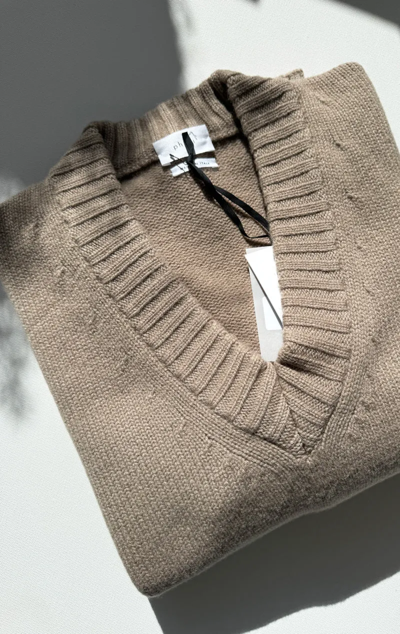 v neck beige sweater