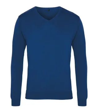 V-neck knitted sweater | Royal