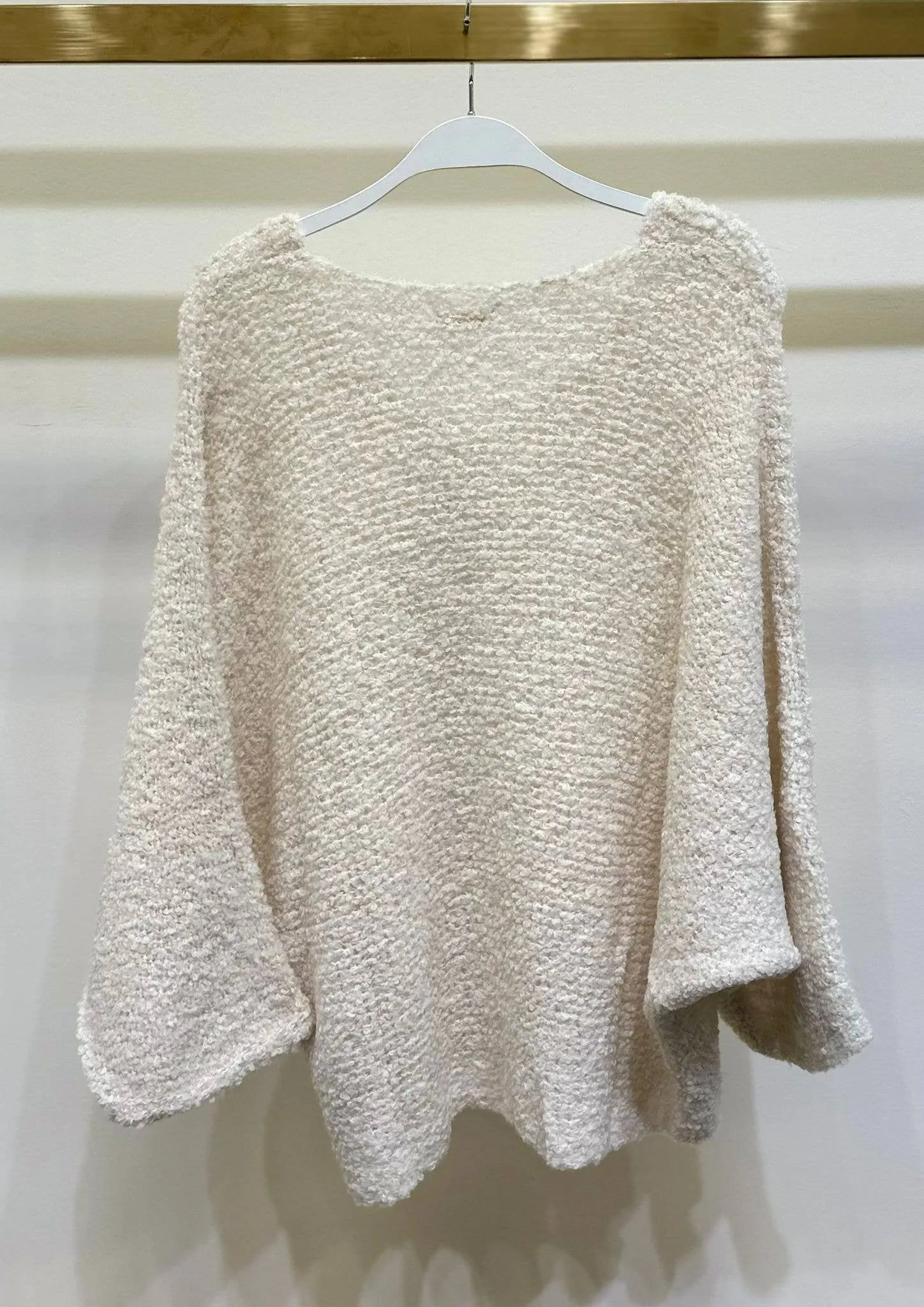 V-Neck Oversized Boucle Sweater