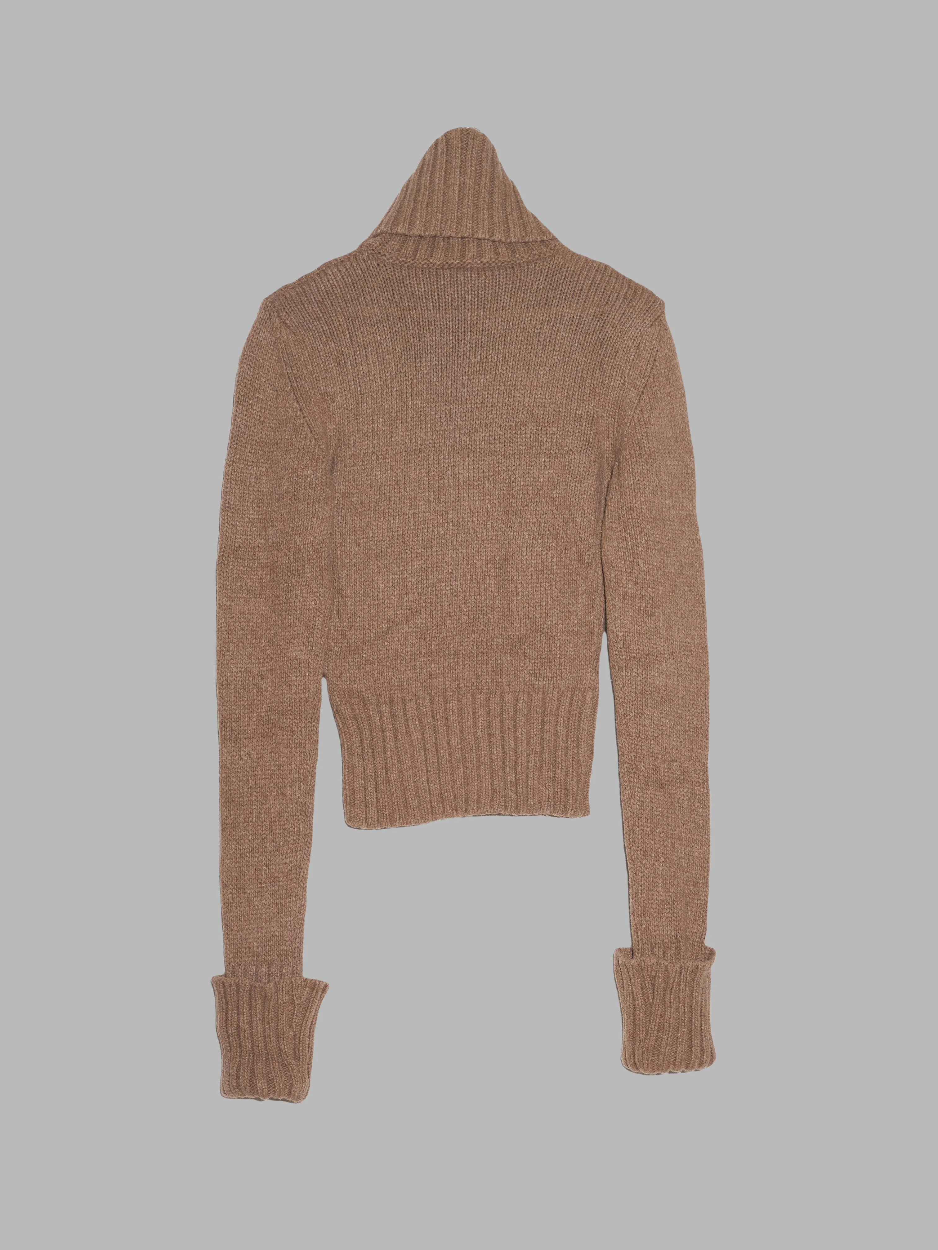 Viktor and Rolf brown wool extra long sleeve turtleneck jumper - size 40