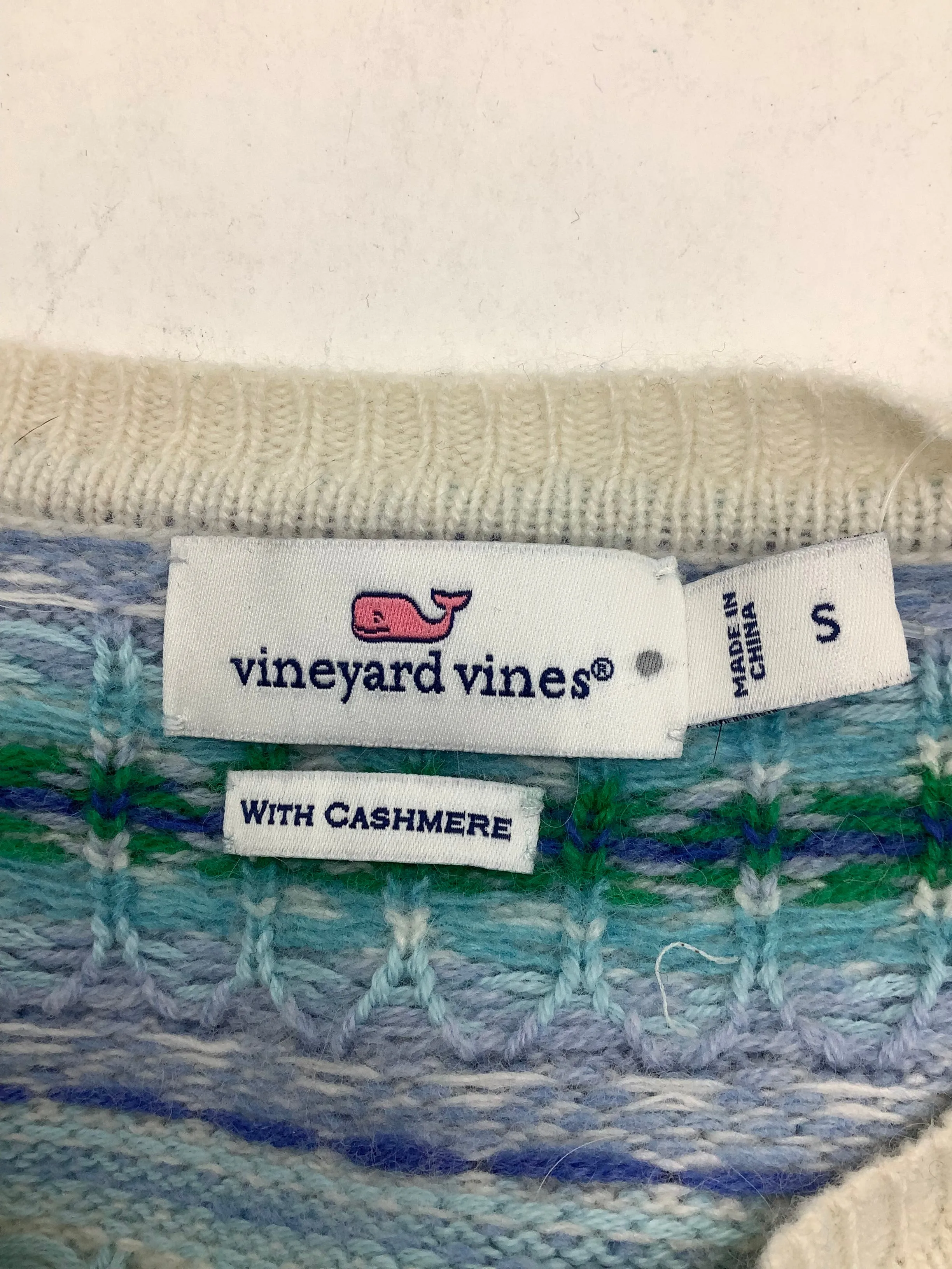 Vineyard Vines Multi Green Cashmere Sweater Size: S