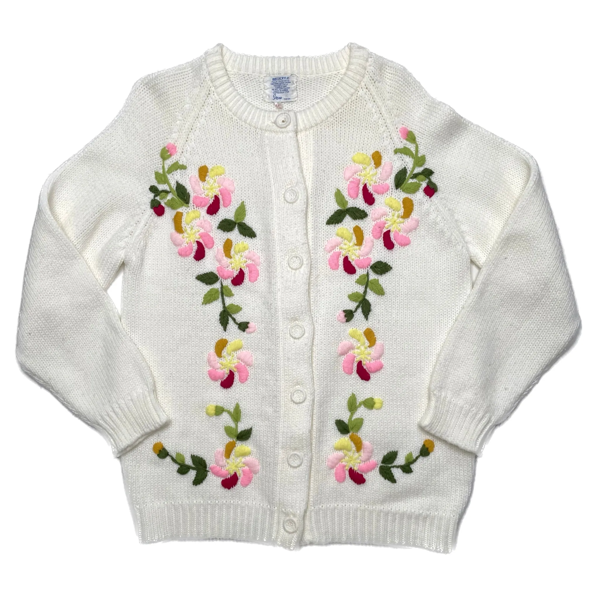 VINTAGE 60’S SEARS FLORAL EMBROIDERED SWEATER