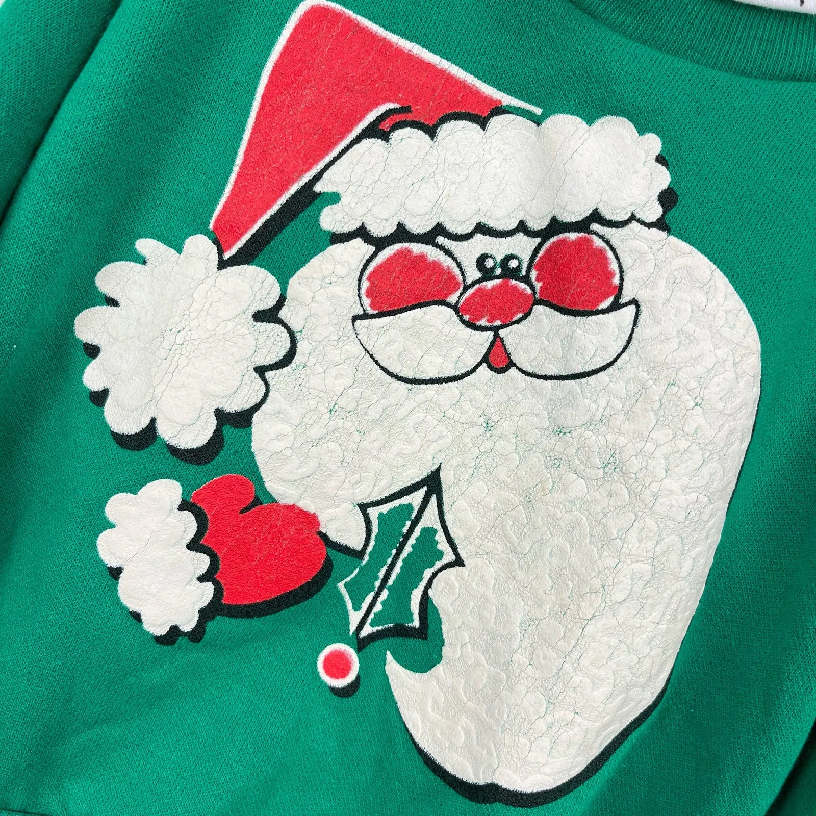 Vintage Basic Editions Green Santa Sweatshirt 4T