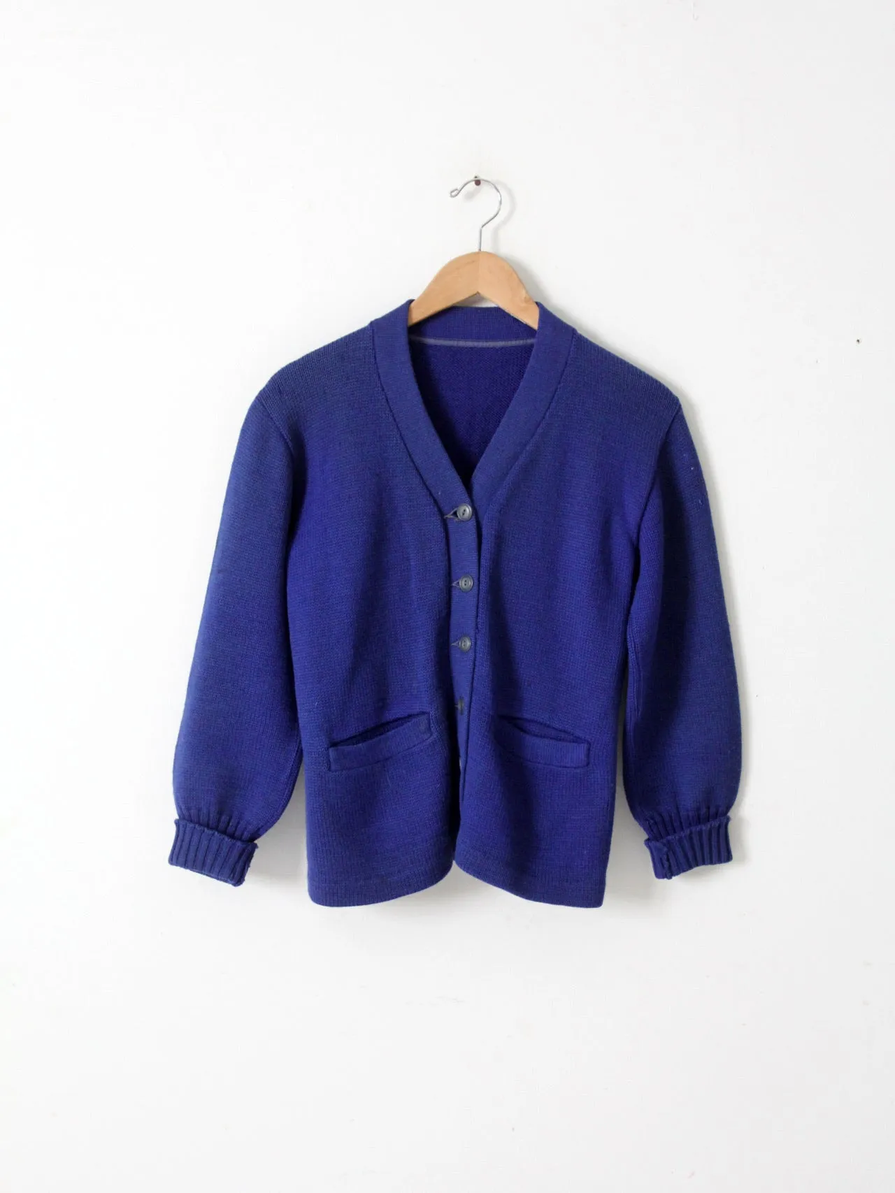 vintage blue cardigan sweater