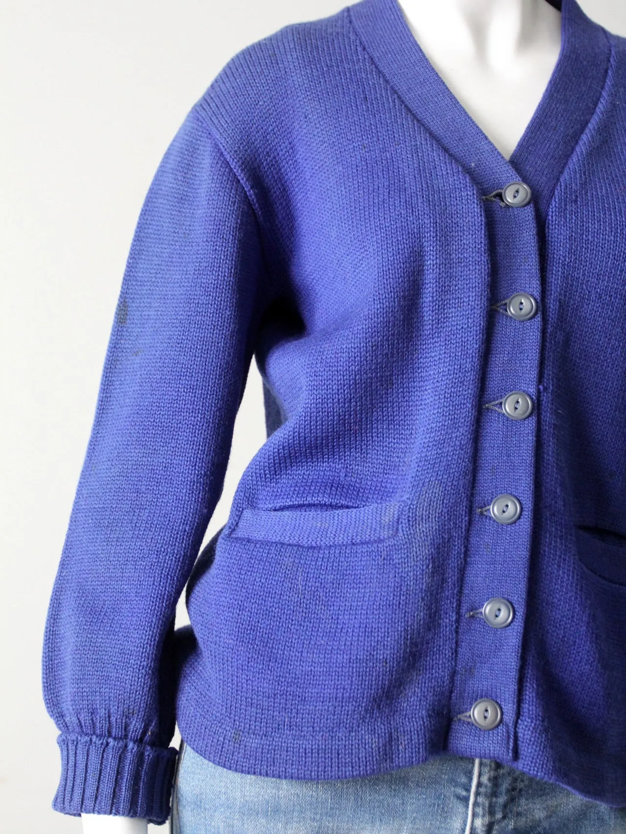 vintage blue cardigan sweater