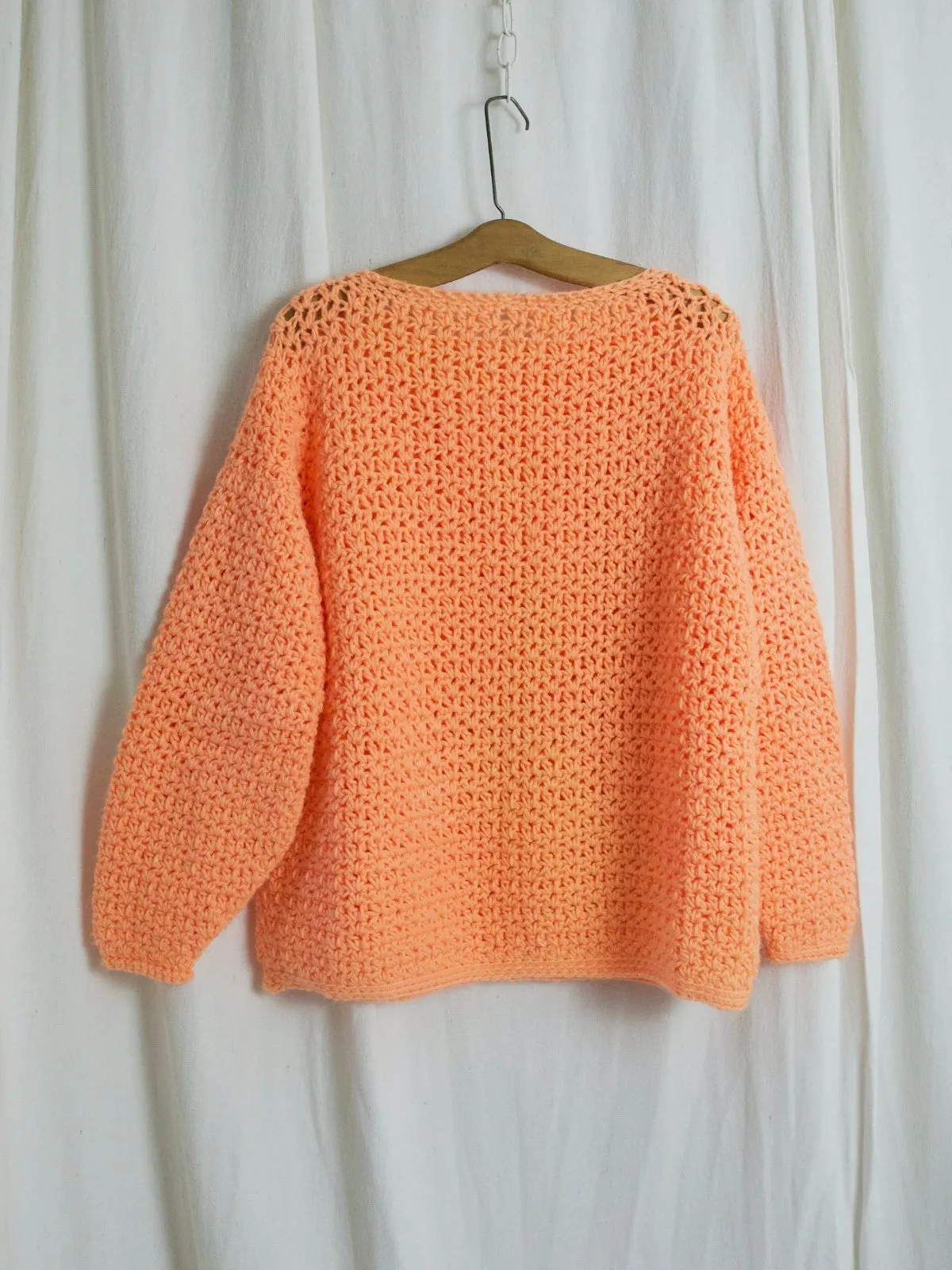 Vintage Day-Glo Melon Handknit Sweater