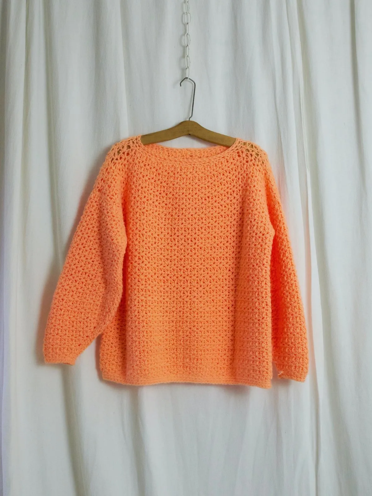 Vintage Day-Glo Melon Handknit Sweater