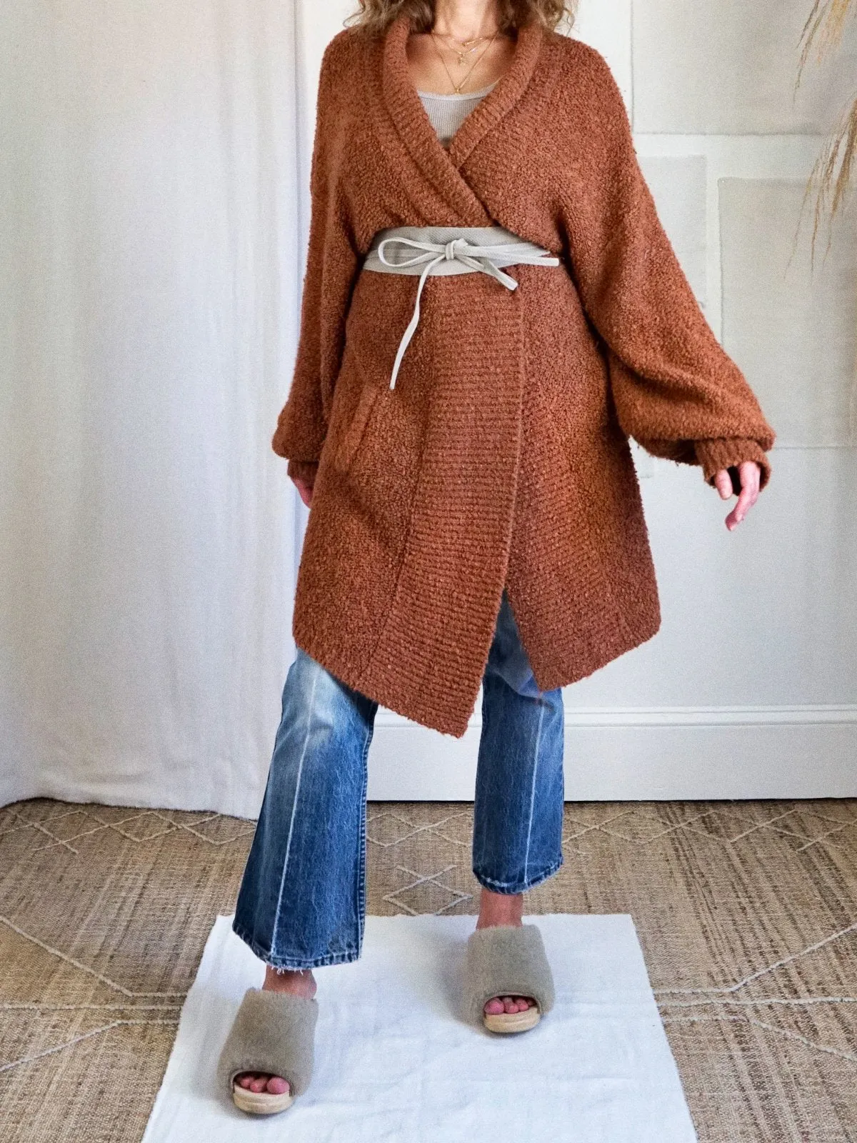 Vintage Sienna Boucle Long Sweater Coat