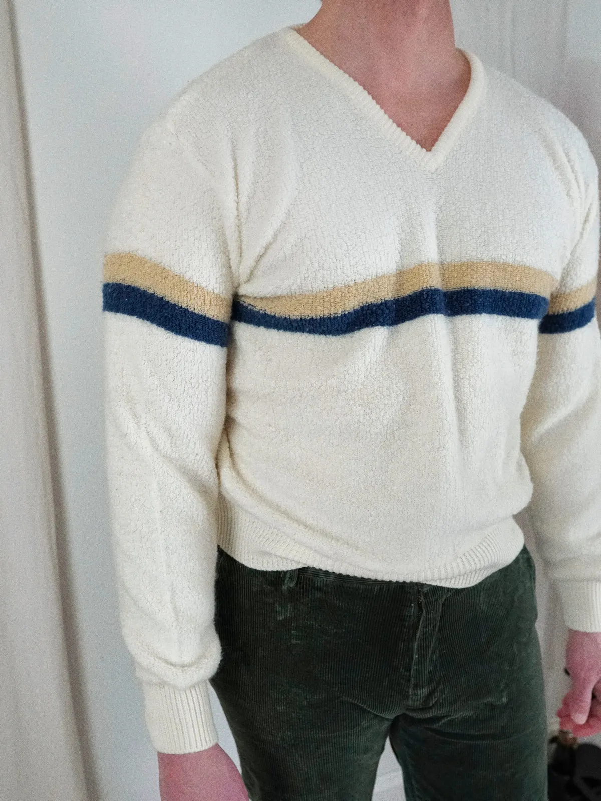 Vintage Stripe Slouchy Terry Sweater