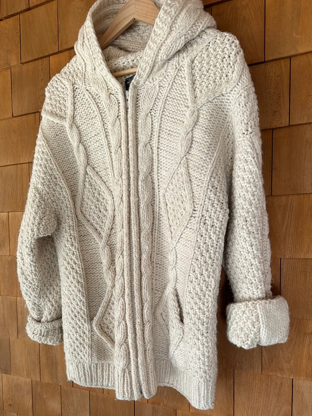 Vintage Wool Fisherman's Cardigan Sweater