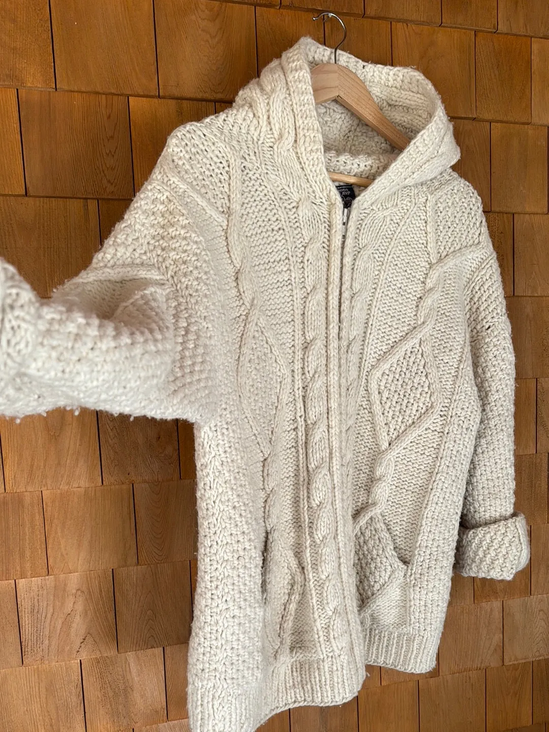 Vintage Wool Fisherman's Cardigan Sweater