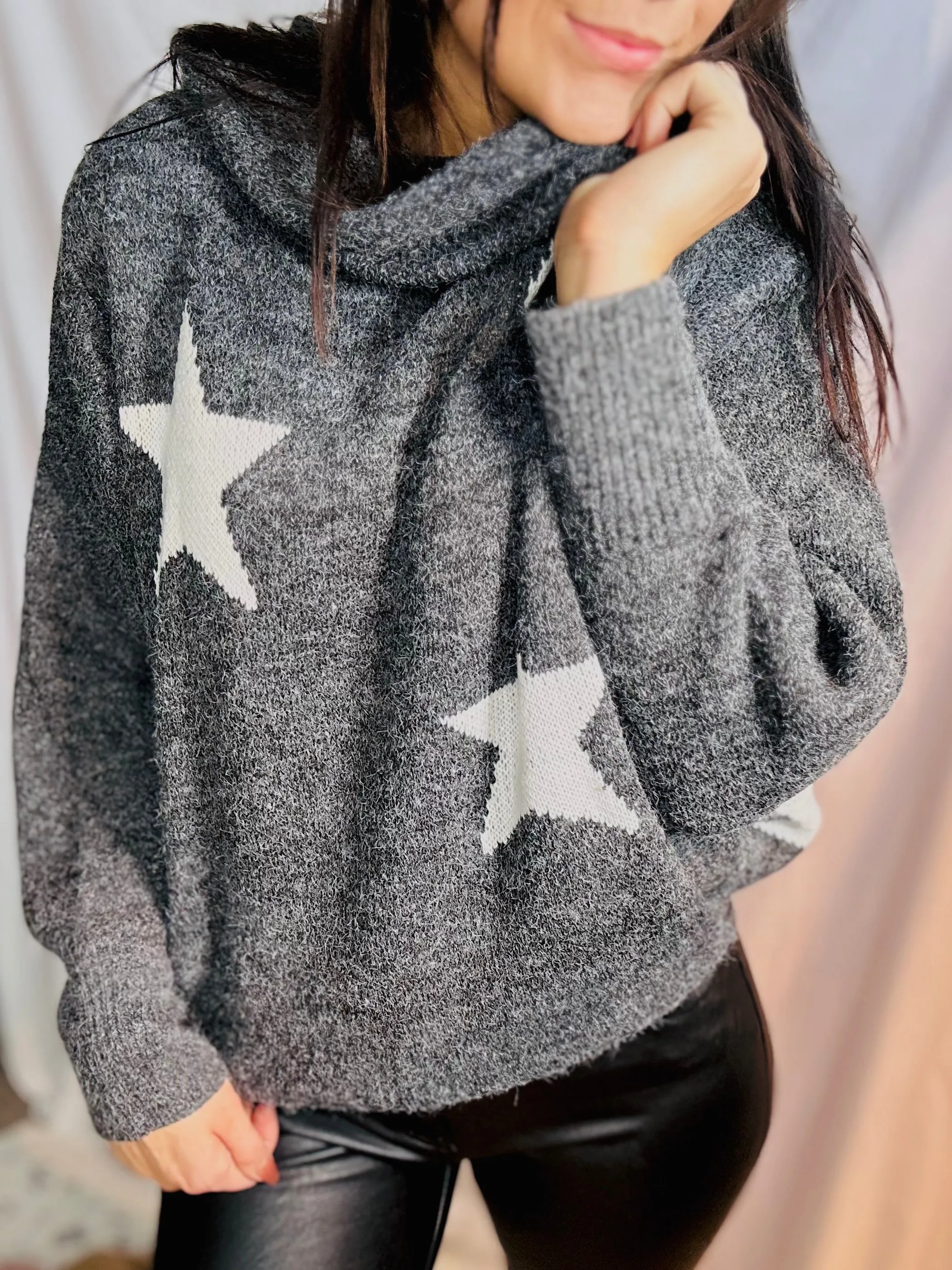 When Stars Align Sweater - Charcoal