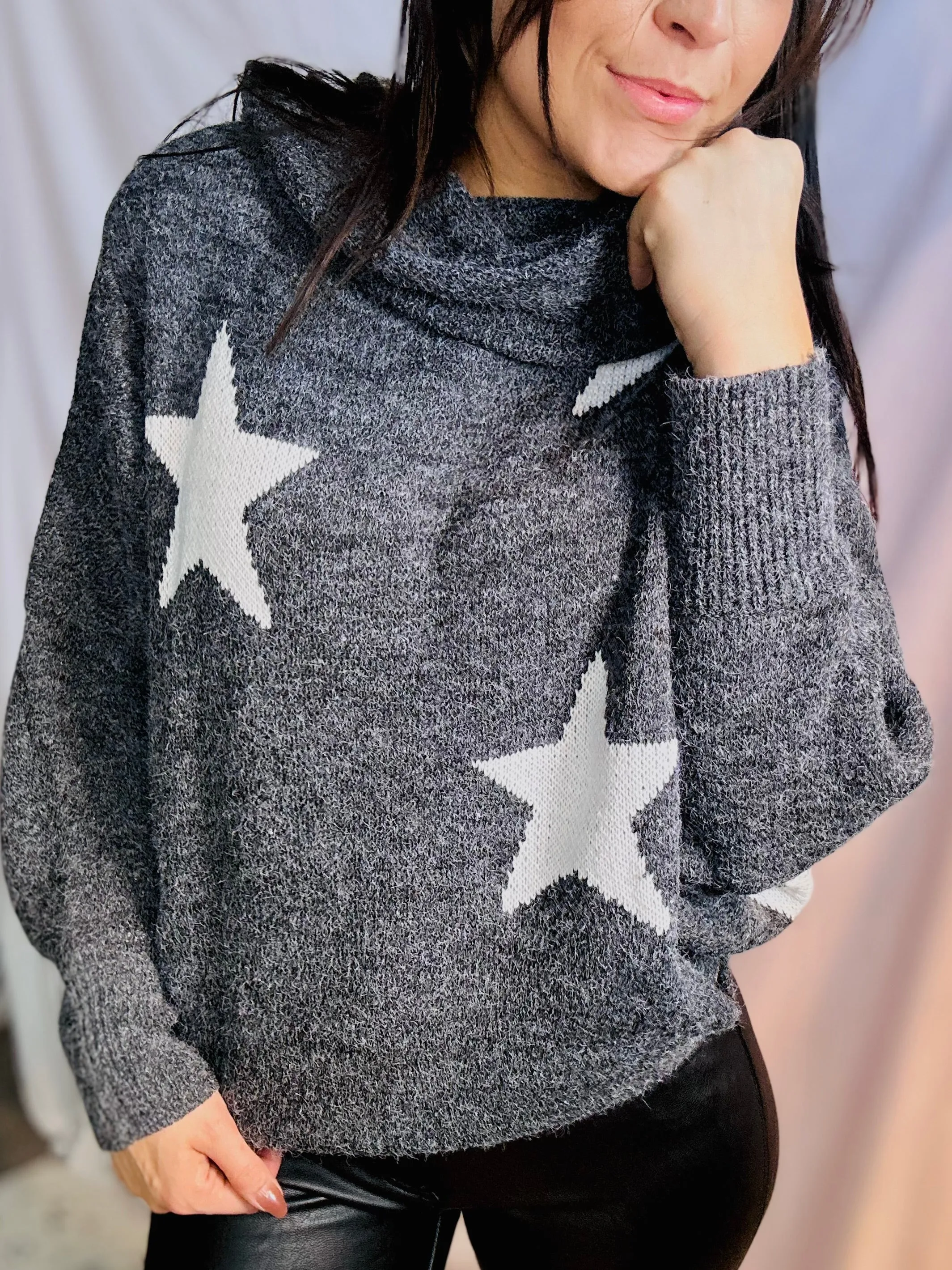 When Stars Align Sweater - Charcoal