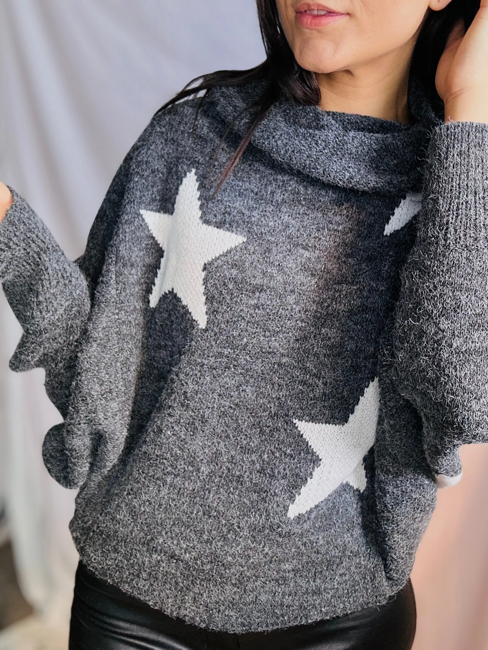 When Stars Align Sweater - Charcoal