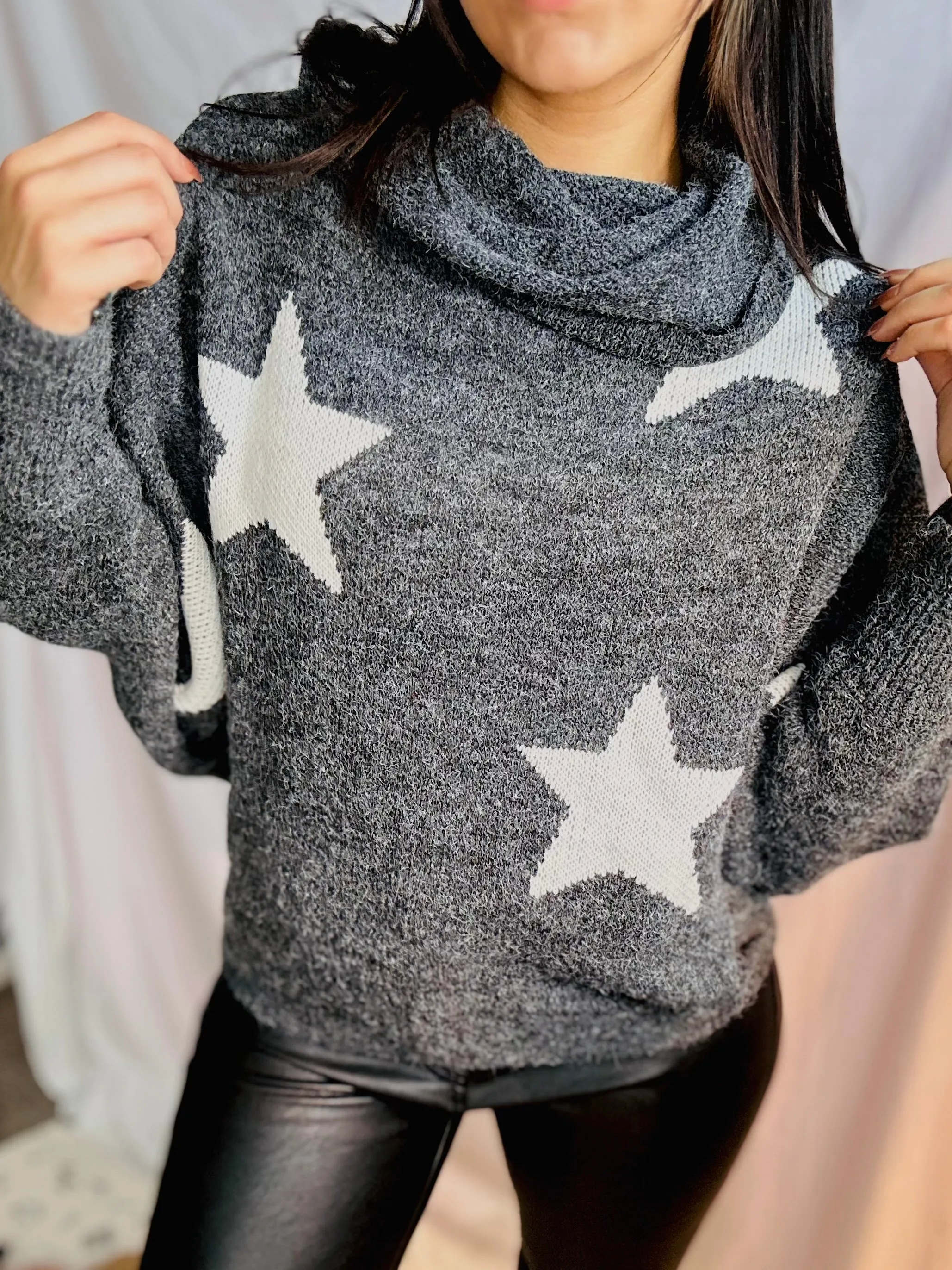 When Stars Align Sweater - Charcoal