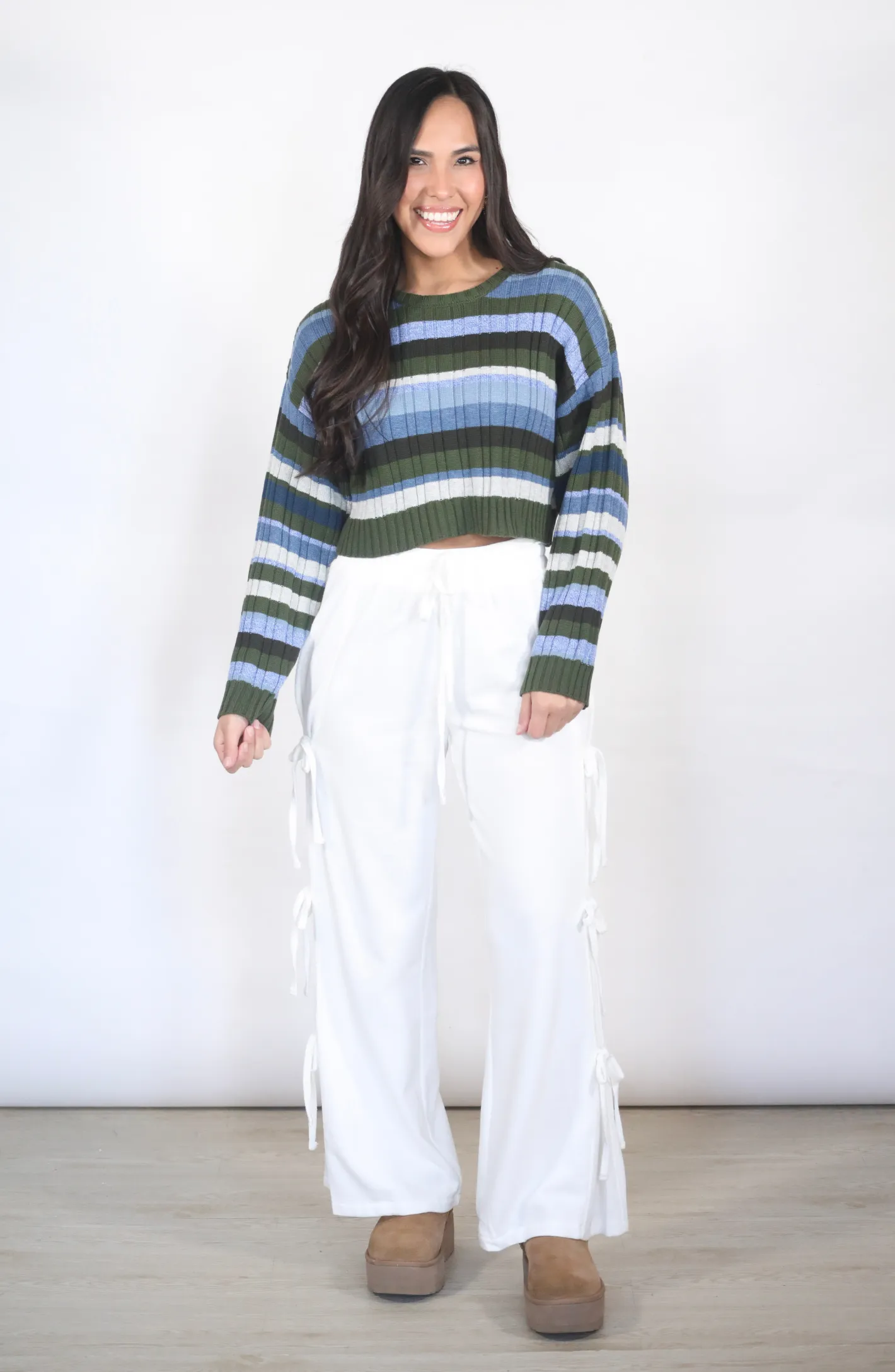 Wide Open Spaces Stripe Cropped Sweater