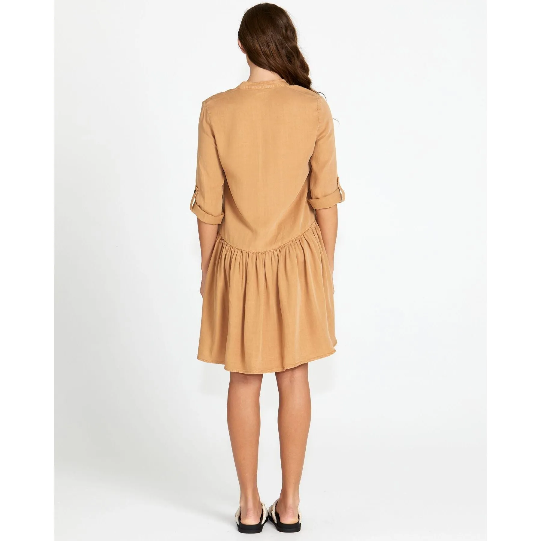 Willow Shirt Dress- Tan