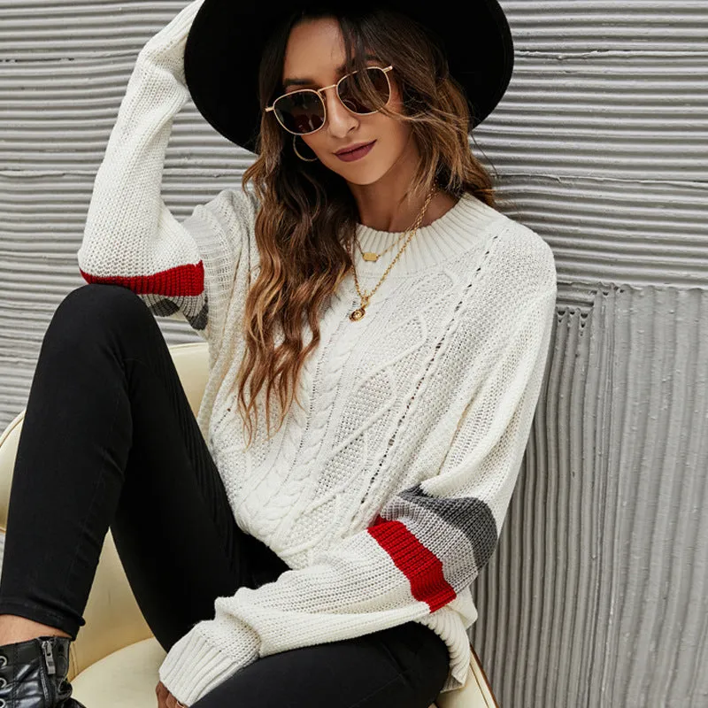 Woman Wholesale Loose Crew Neck Knitted Sweater