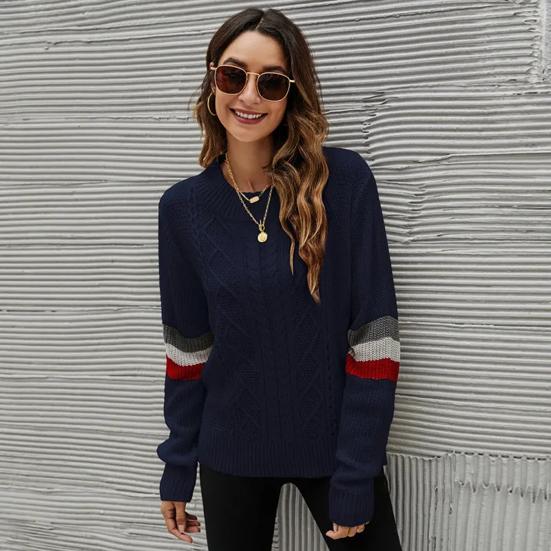 Woman Wholesale Loose Crew Neck Knitted Sweater