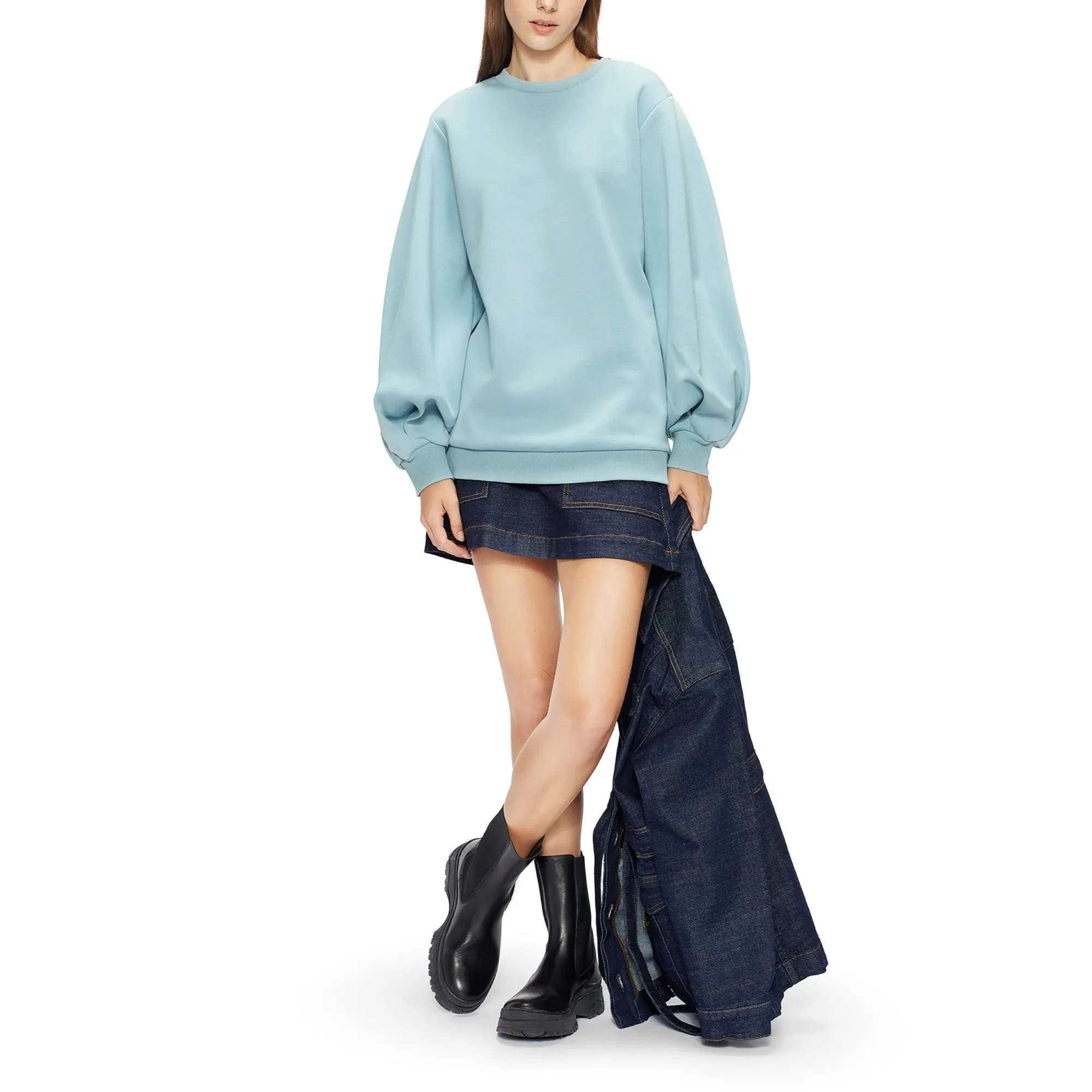 Women Wmb-Aidiina-Oversized Sweater - Pl-Blue