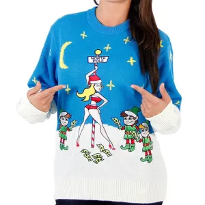 Women's Stripper Pole Ugly Christmas Sweater