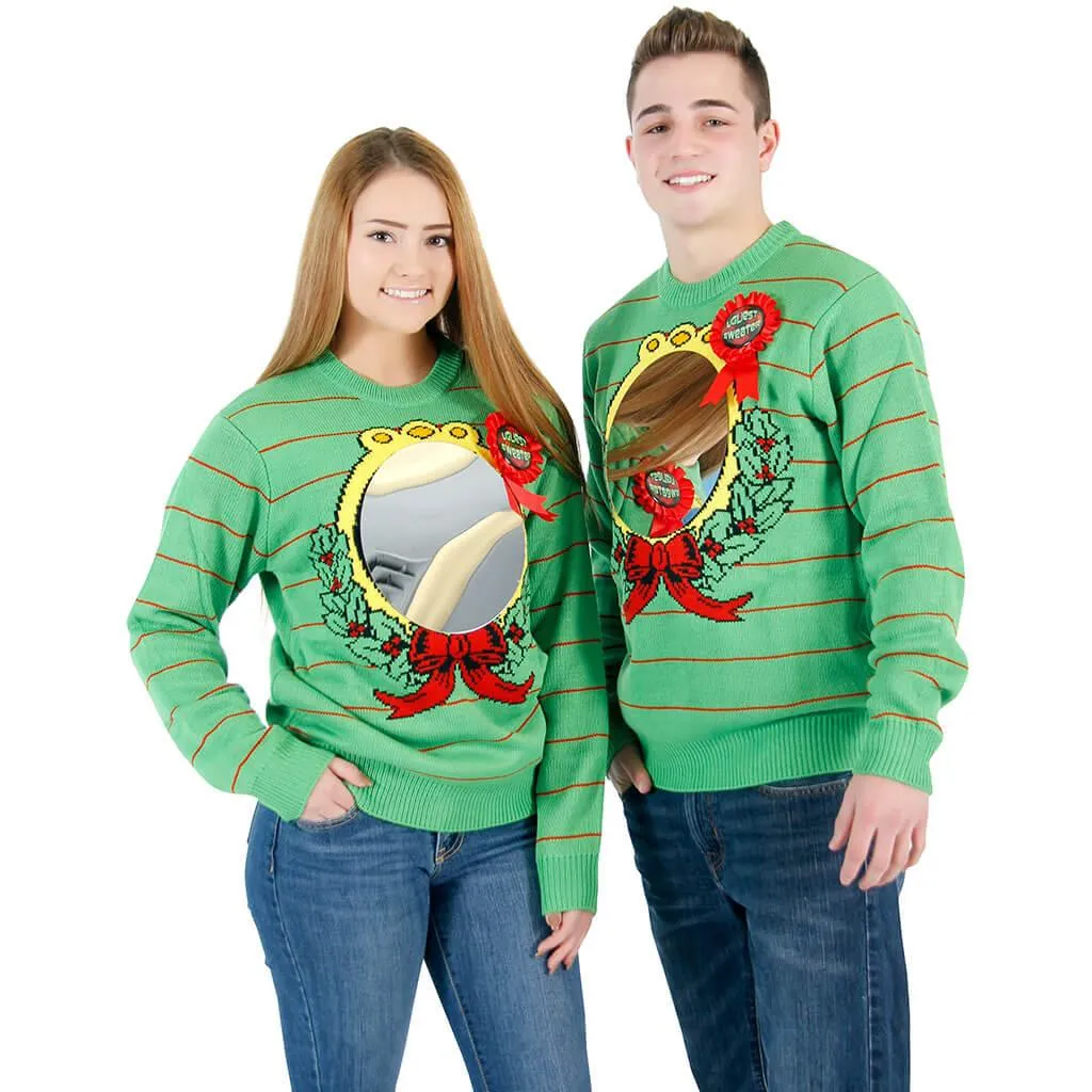 Women's Ugliest Sweater Award Humorous Ugly Christmas Sweater (with Mirror)