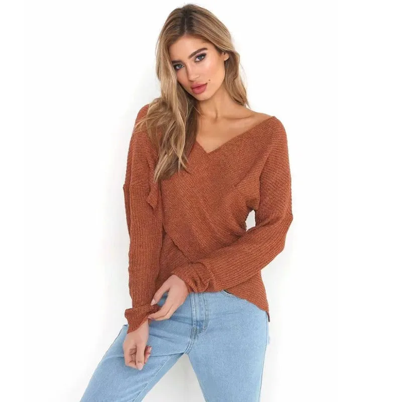 Wrap Pullover V-Neck Sweater