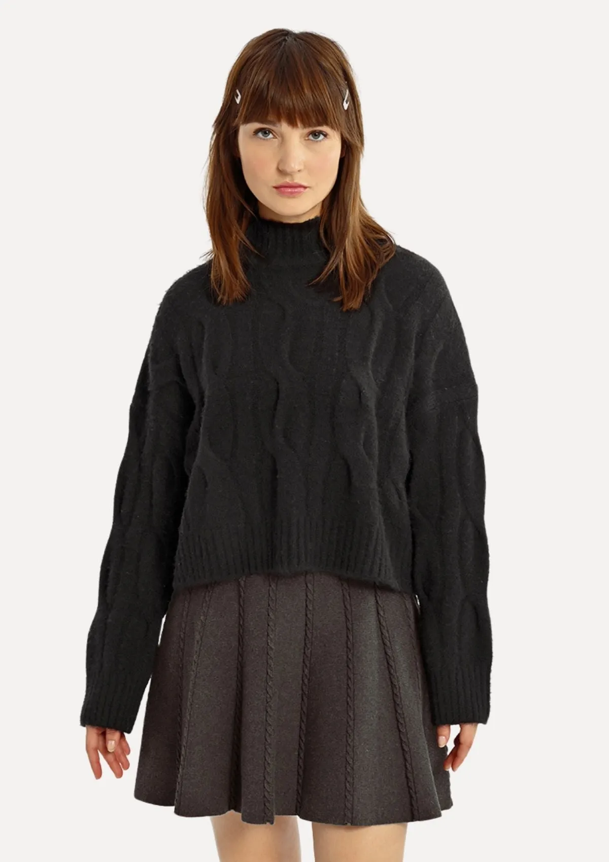 Young Lady's Knit Sweater - Black