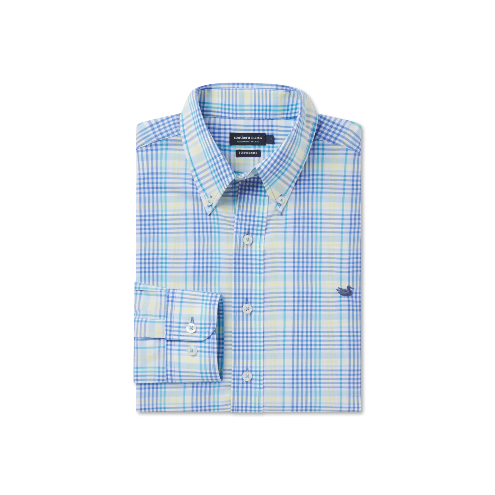 Youth Shores Windowpane Performance Dress Shirt