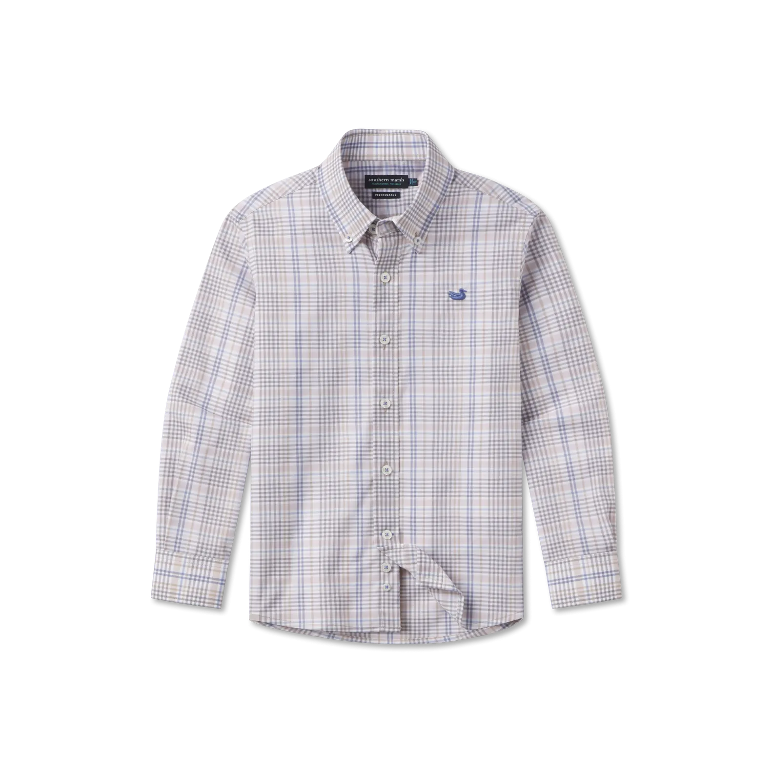 Youth Shores Windowpane Performance Dress Shirt