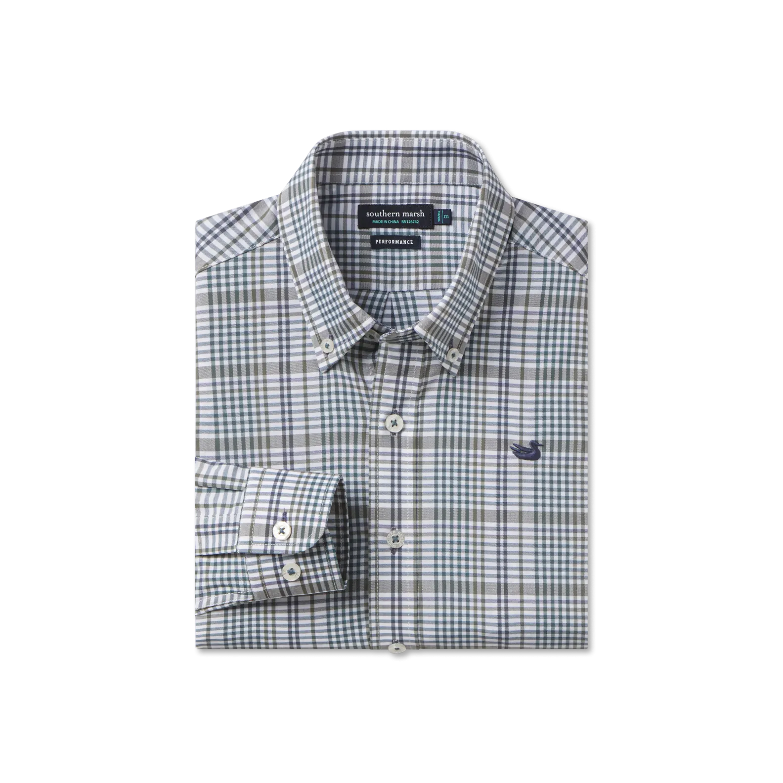 Youth Shores Windowpane Performance Dress Shirt