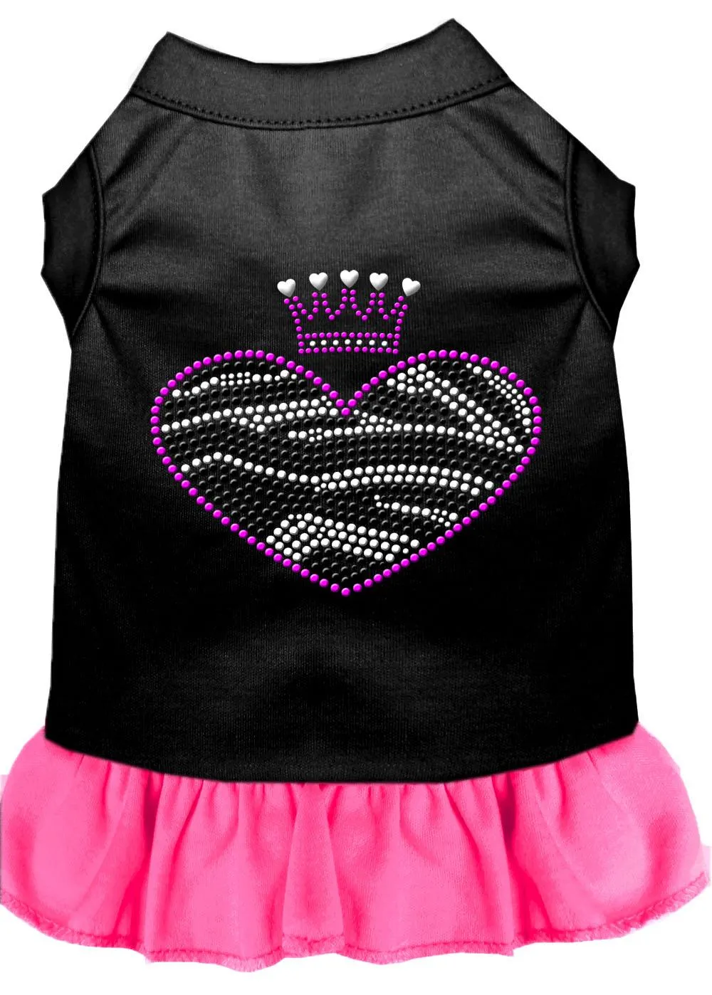 Zebra Heart Rhinestone Dress Black With Bright Pink Xxxl (20)